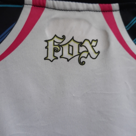 Fox jersey. Black & white with neon colors.  Sz YL - Picture 6 of 6